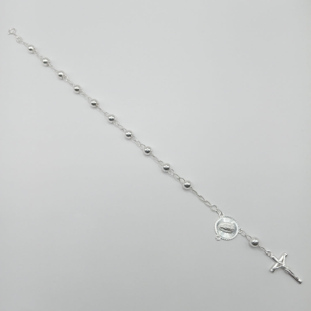 PULSERA TIPO ROSARIO PLATA .925 18 CM 4.22 GR (NUEVO)