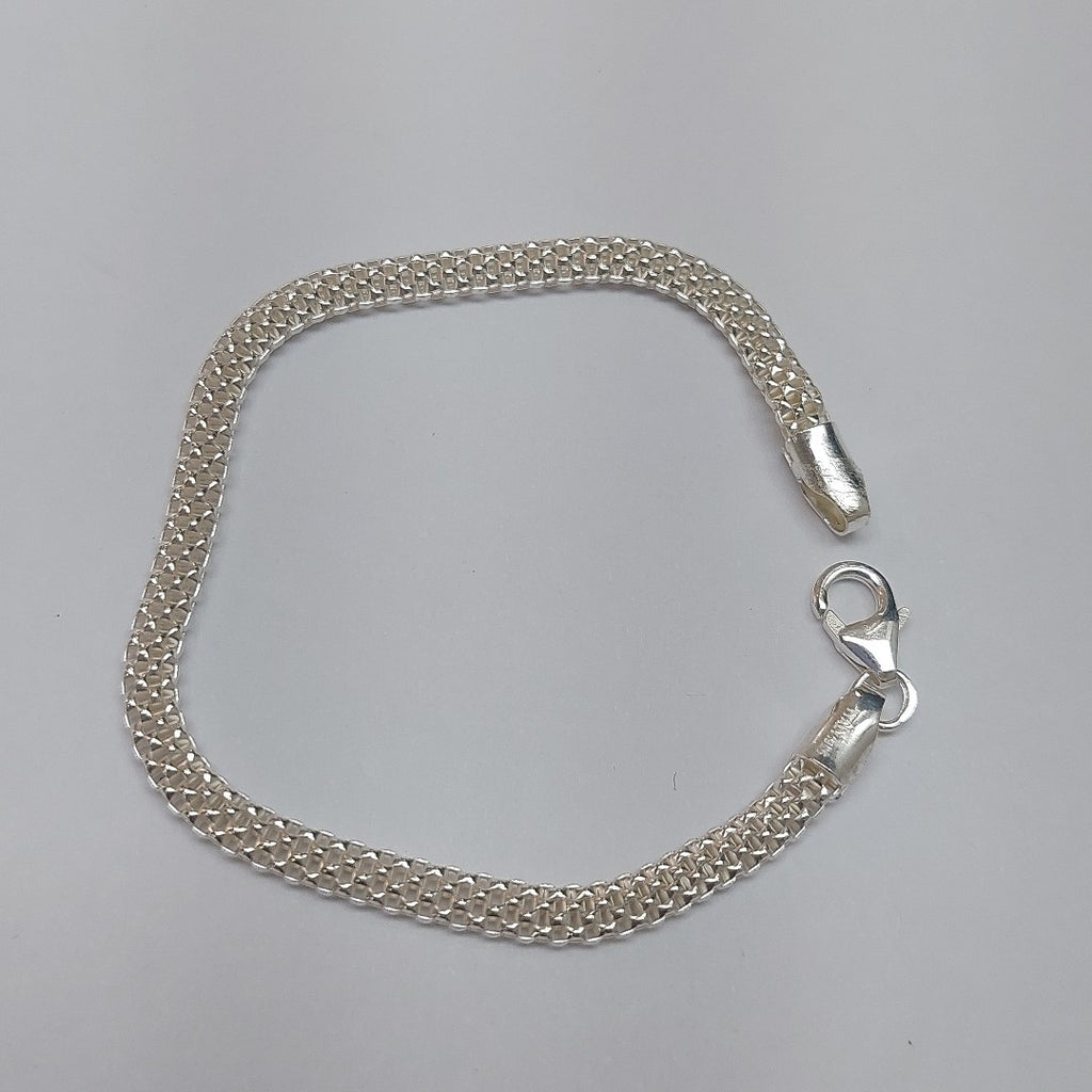 PULSERA TEJIDO ESPECIAL PLATA .925 18 CM 4.9 GR (NUEVO)