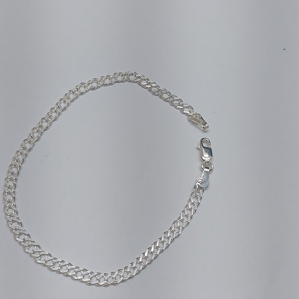 PULSERA DOBLE ESLABON PLATA .925 18 CM 3.53 GR (NUEVO)