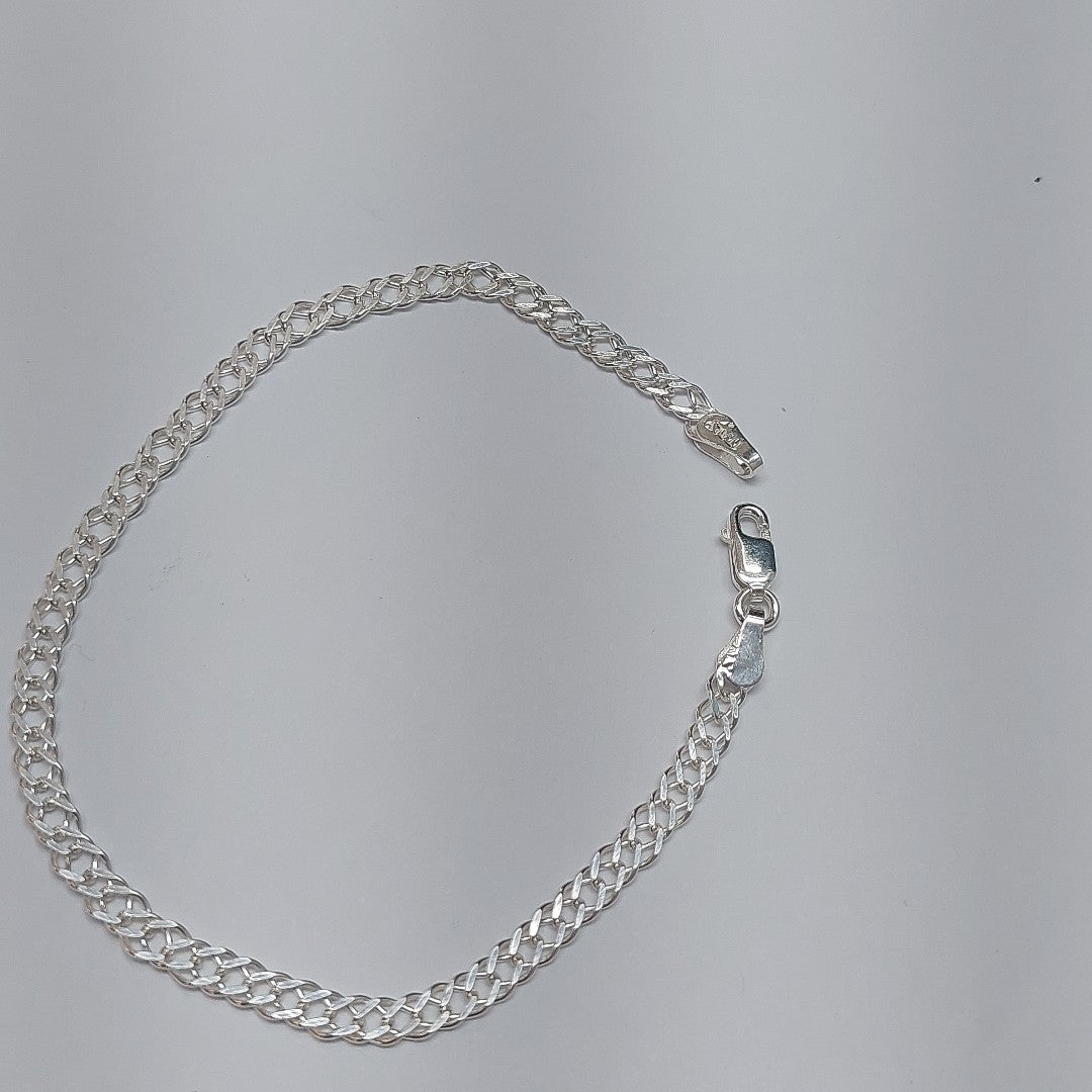 PULSERA DOBLE ESLABON PLATA .925 18 CM 3.53 GR (NUEVO)