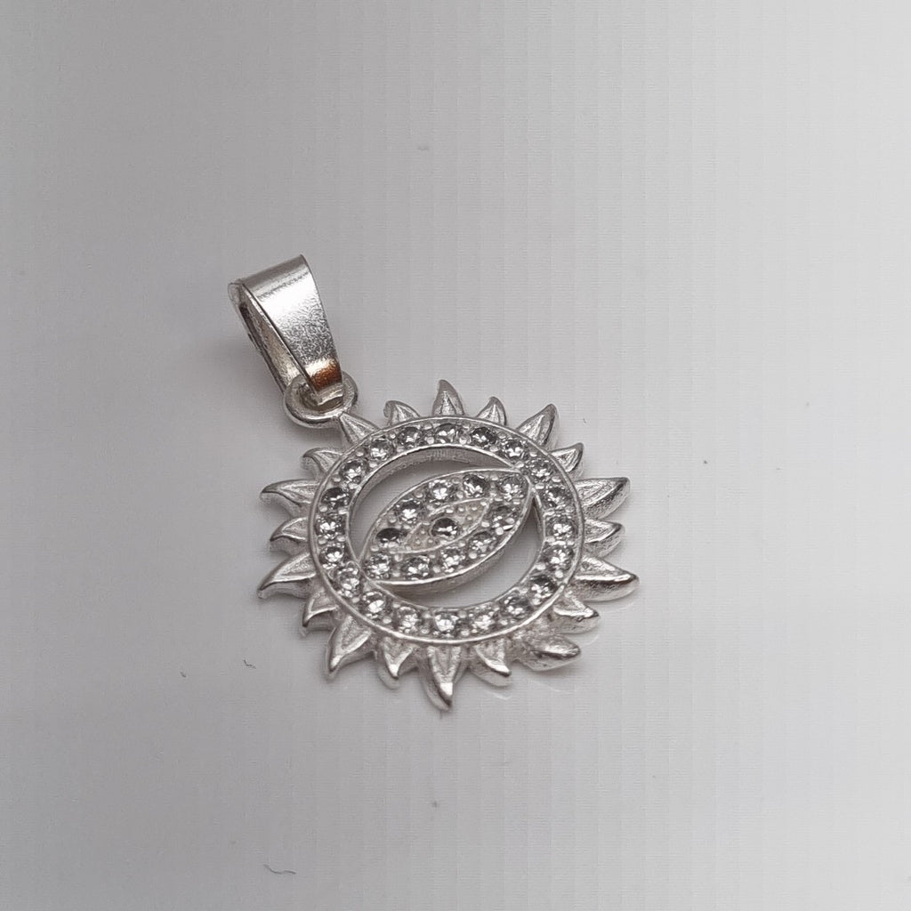 DIJE OJO MAGICO CON CIRCONIAS PLATA .925 2 GR (NUEVO)