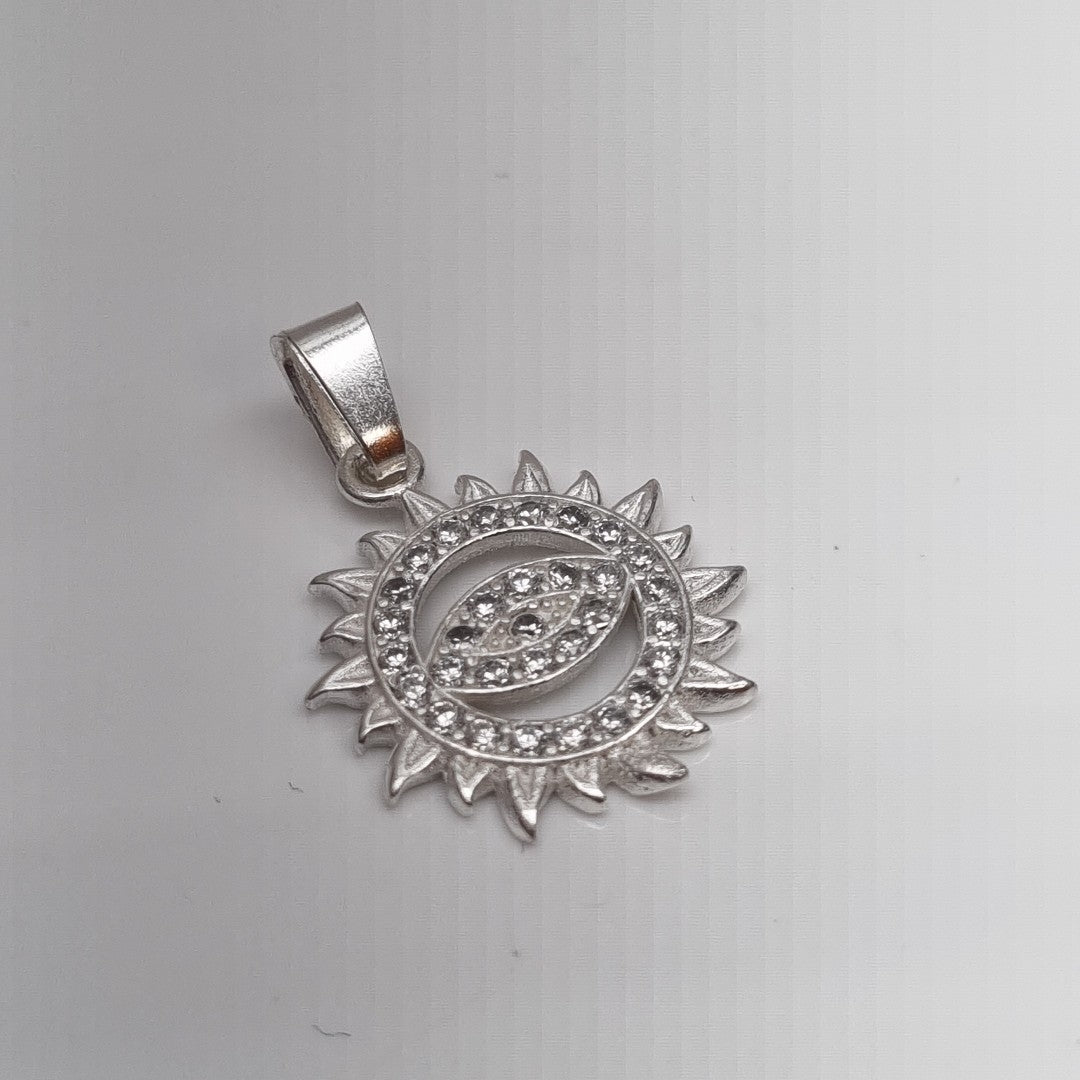 DIJE OJO MAGICO CON CIRCONIAS PLATA .925 2 GR (NUEVO)