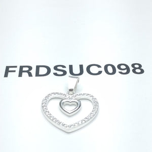 DIJE CORAZON C/CIRCONIAS PLATA .925 2.7 GR (NUEVO)