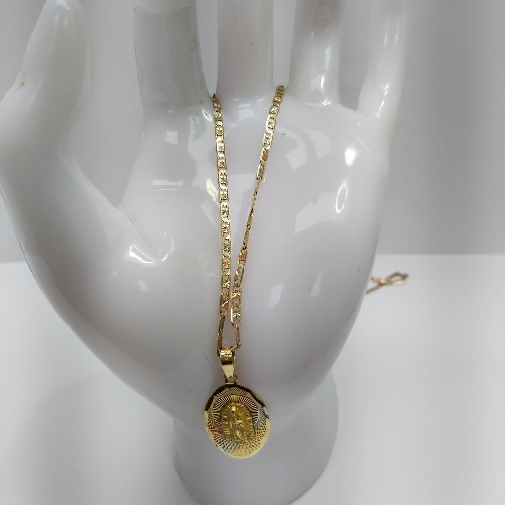 CADENA, MEDALLA RELIGIOSA ORO 10 K 4.9 GRMS (SEMINUEVO)