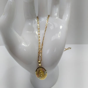 CADENA, MEDALLA RELIGIOSA ORO 10 K 4.9 GRMS (SEMINUEVO)