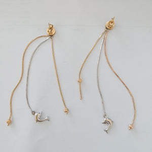 ARETES PAR ORO COMBINADO 14 K 4,90 GRMS (SEMINUEVO)
