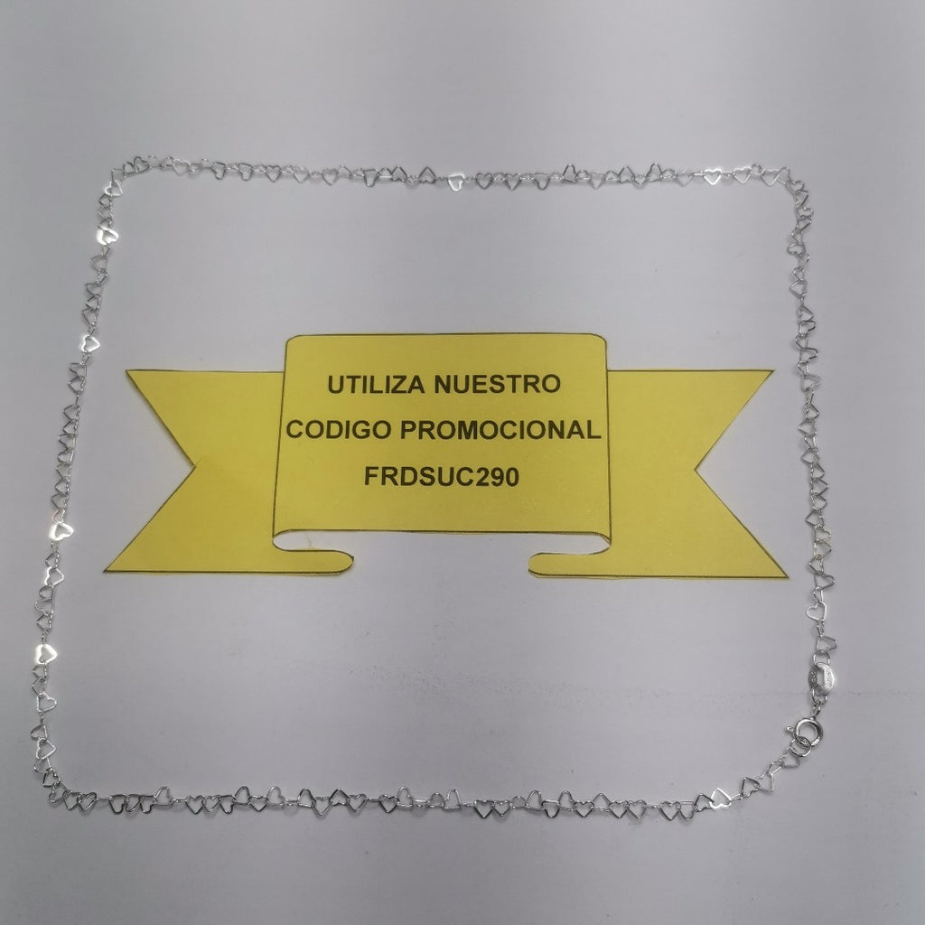 CADENA CORAZONES PLATA .925 50 CM 2.52 GR (NUEVO)