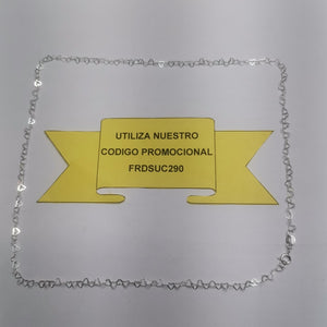 CADENA CORAZONES PLATA .925 50 CM 2.52 GR (NUEVO)