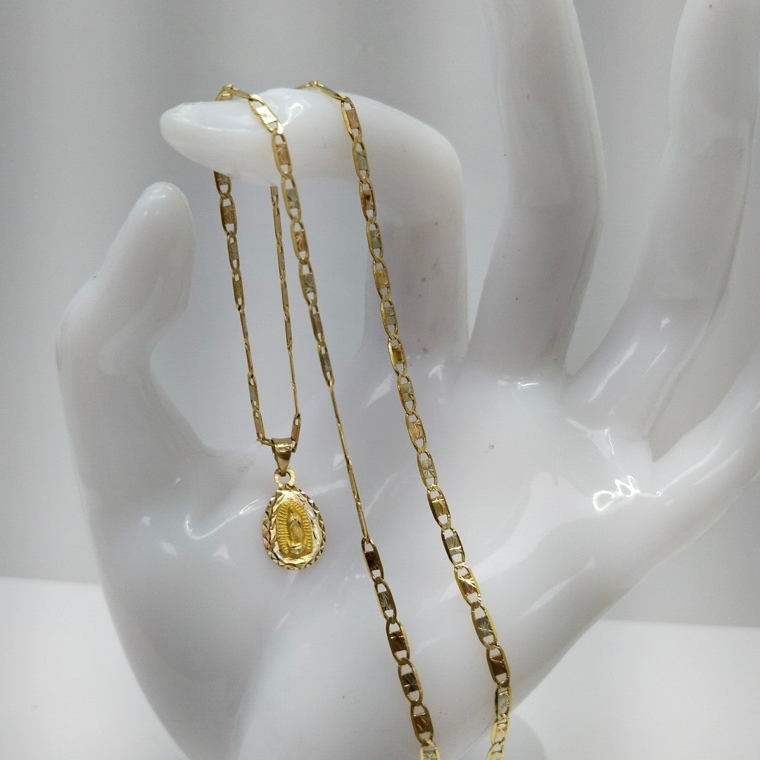 CADENA, MEDALLA RELIGIOSA ORO 10 K 3.5 GRMS (SEMINUEVO)