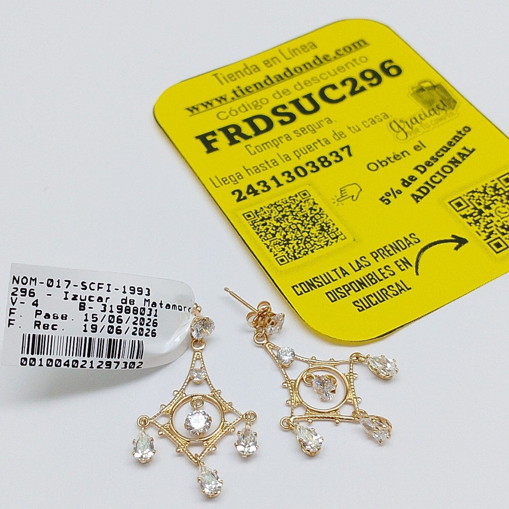 BROQUELES PAR ORO 14 K 2.3 GRMS (SEMINUEVO)