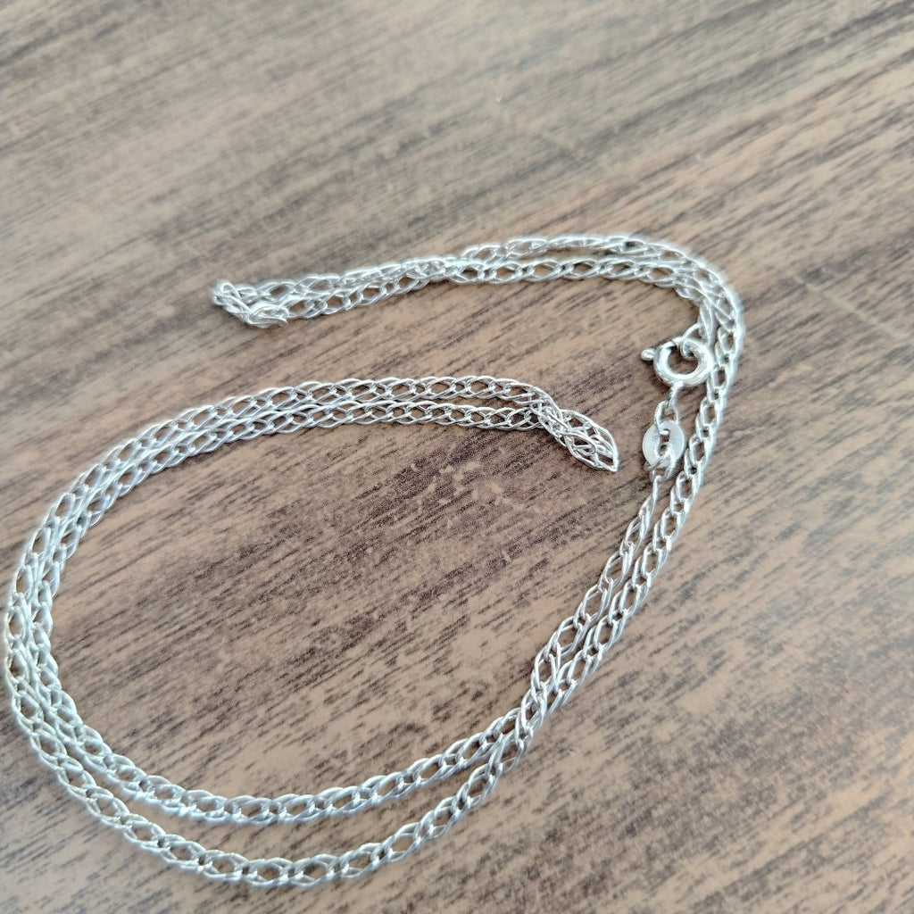 CADENA TEJIDO ESLABONES PLATA .925 50 CM 3.5 GR (NUEVO)