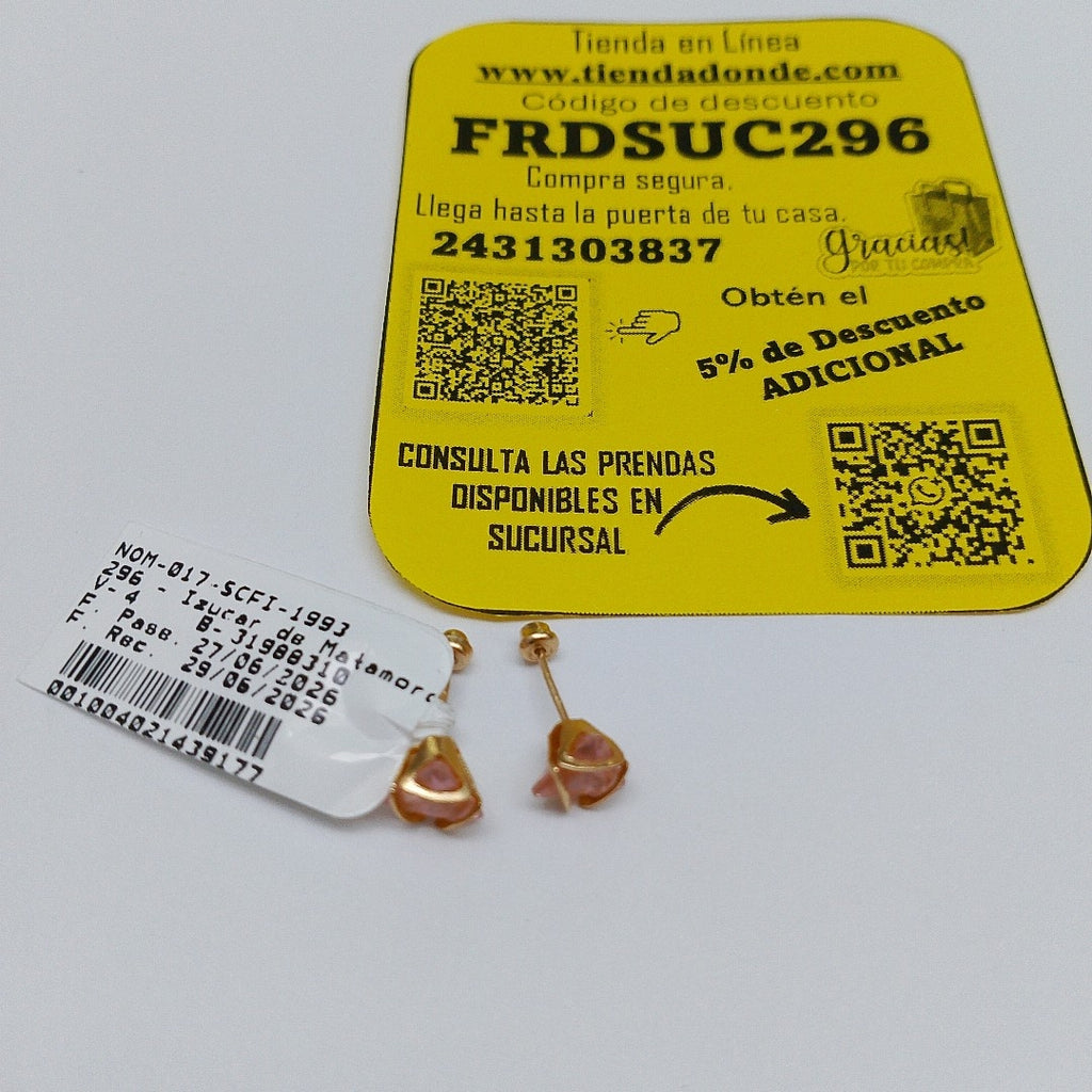 BROQUELES PAR ORO 14 K 1,00 GRMS (SEMINUEVO)