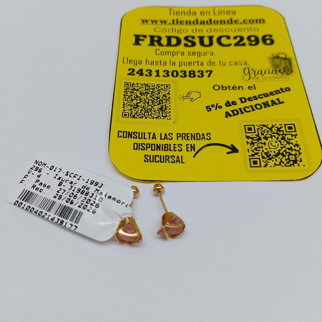 BROQUELES PAR ORO 14 K 1,00 GRMS (SEMINUEVO)