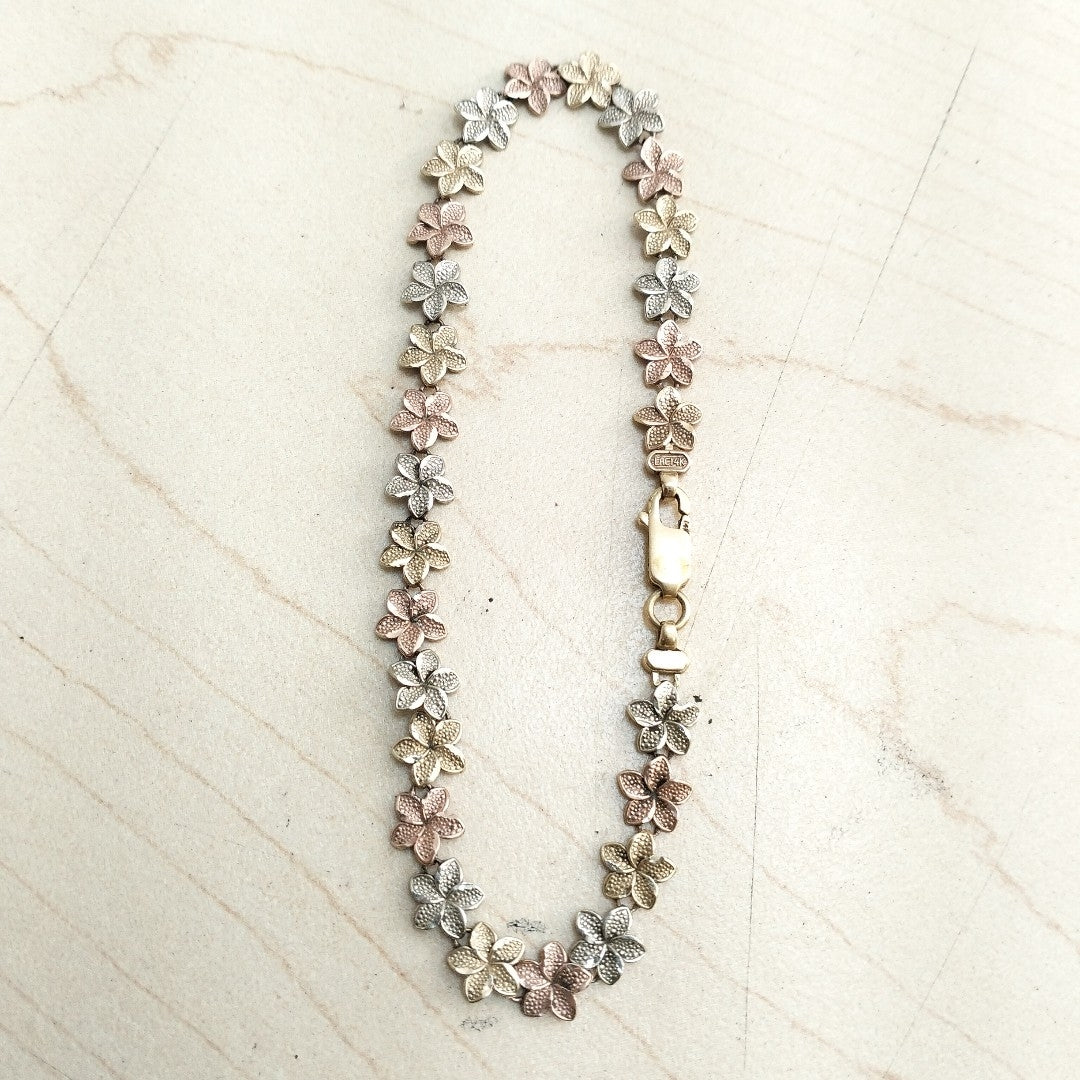 PULSERA ORO COMBINADO 14 K 6.1 GRMS (SEMINUEVO)