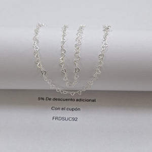 CADENA CORAZONES PLATA .925 50 CM 2.52 GR (NUEVO)