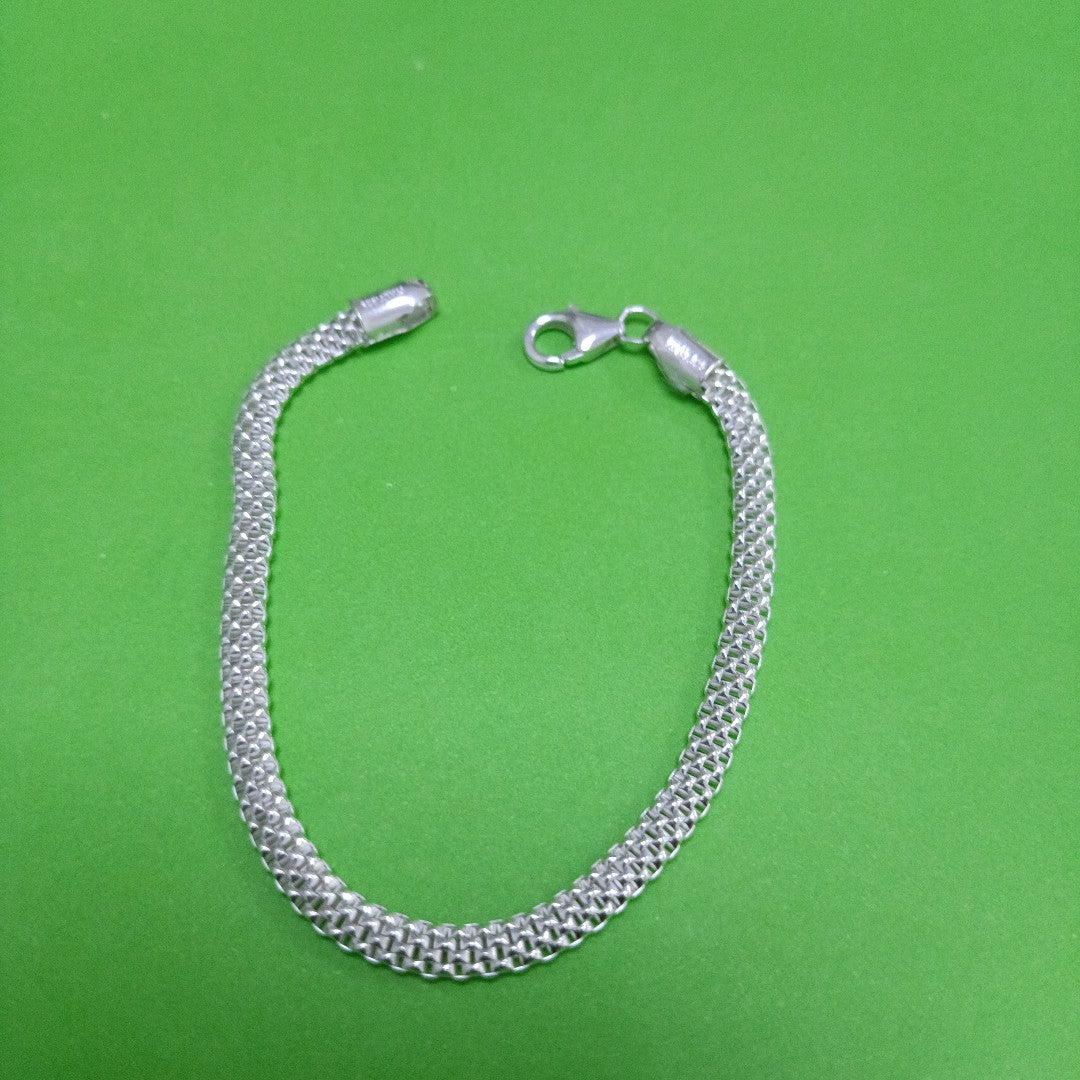 PULSERA TEJIDO ESPECIAL PLATA .925 18 CM 4.8 GR (NUEVO)