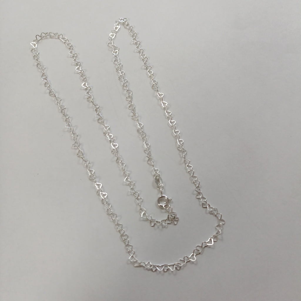 CADENA CORAZONES PLATA .925 60 CM 3.02 GR (NUEVO)