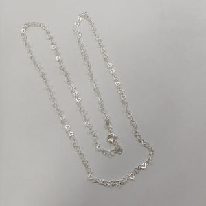 CADENA CORAZONES PLATA .925 60 CM 3.02 GR (NUEVO)