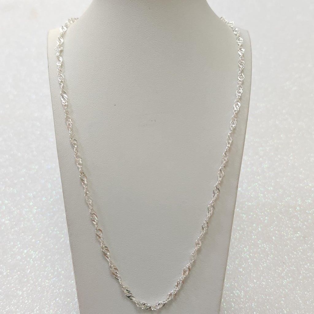 CADENA TEJIDO MEDIO TORZAL PLATA .925 55 CM 5.8 GR (NUEVO)