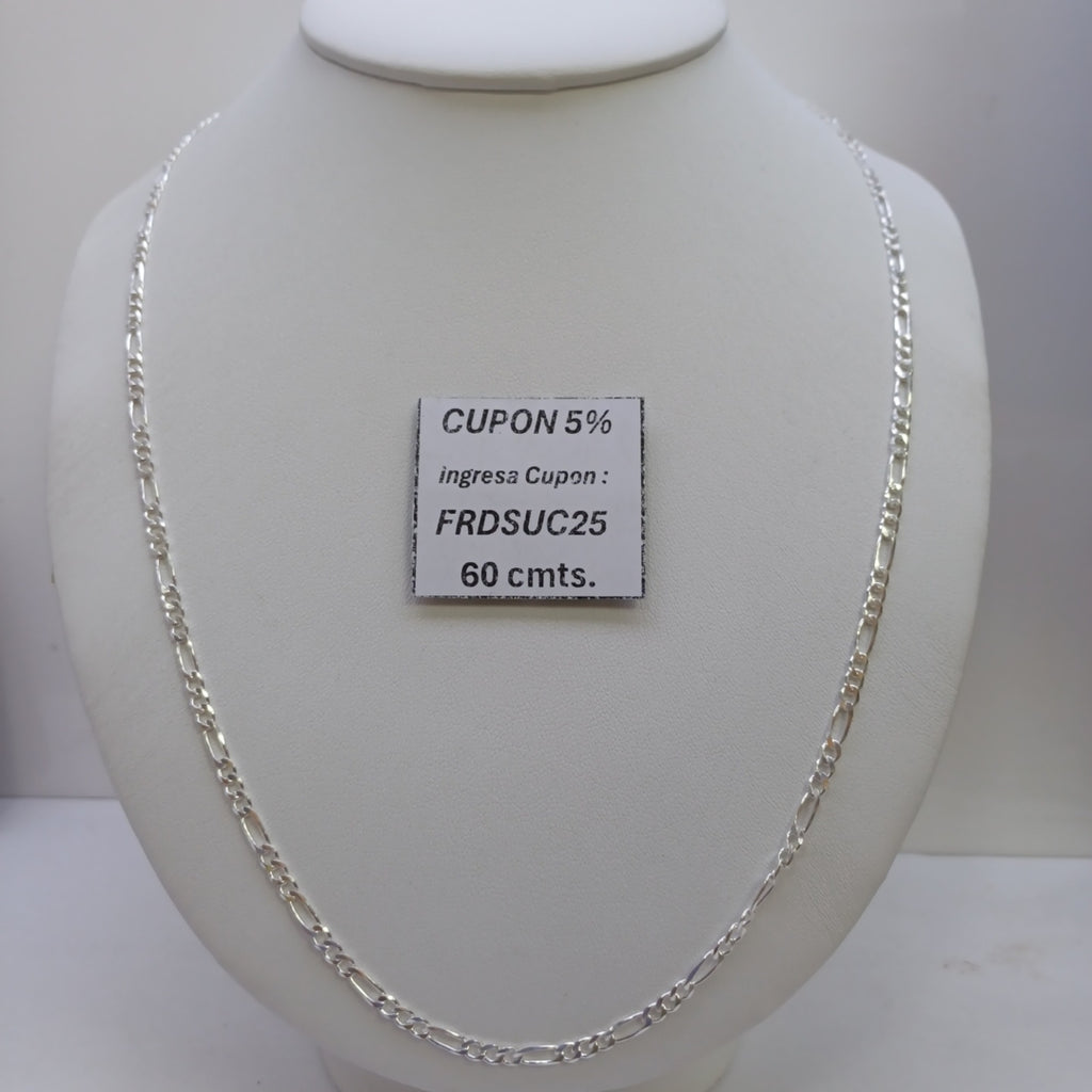 CADENA 3X1 PLATA .925 60 CM 8.02 GR (NUEVO)