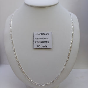 CADENA 3X1 PLATA .925 60 CM 8.02 GR (NUEVO)