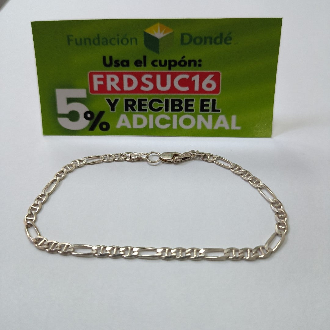 PULSERA TEJIDO 3X1 PLATA .925 16 CM 2.8 GR (NUEVO)