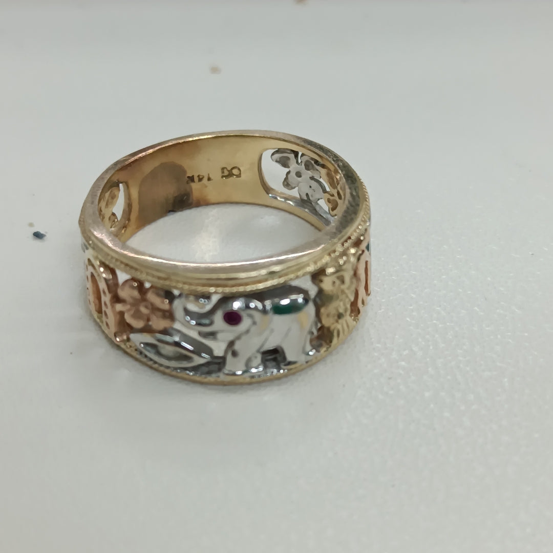 ARGOLLA DE LA SUERTE ORO, ORO COMBINADO 14 K 6.6 GRMS (SEMINUEVO)