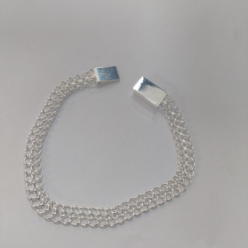 PULSERA TEJIDO CHINO PLATA .925 18 CM 7.7 GR (NUEVO)