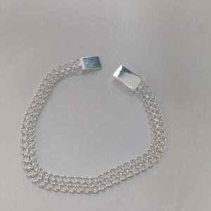PULSERA TEJIDO CHINO PLATA .925 18 CM 7.7 GR (NUEVO)