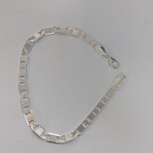 PULSERA TEJIDO ESPEJO PLATA .925 21 CM 8 GR (NUEVO)