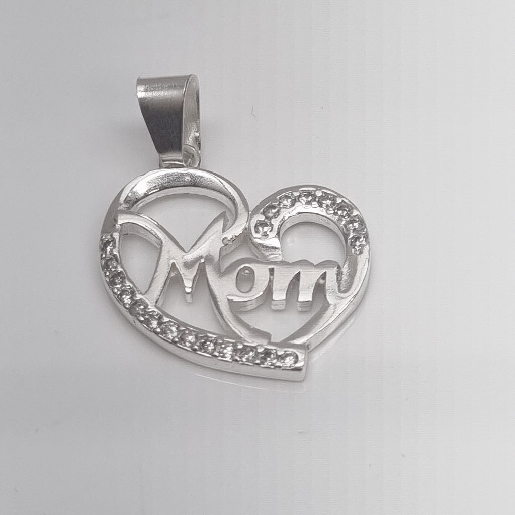 DIJE CORAZON C/CIRCONIAS PLATA .925 3.1 GR (NUEVO)