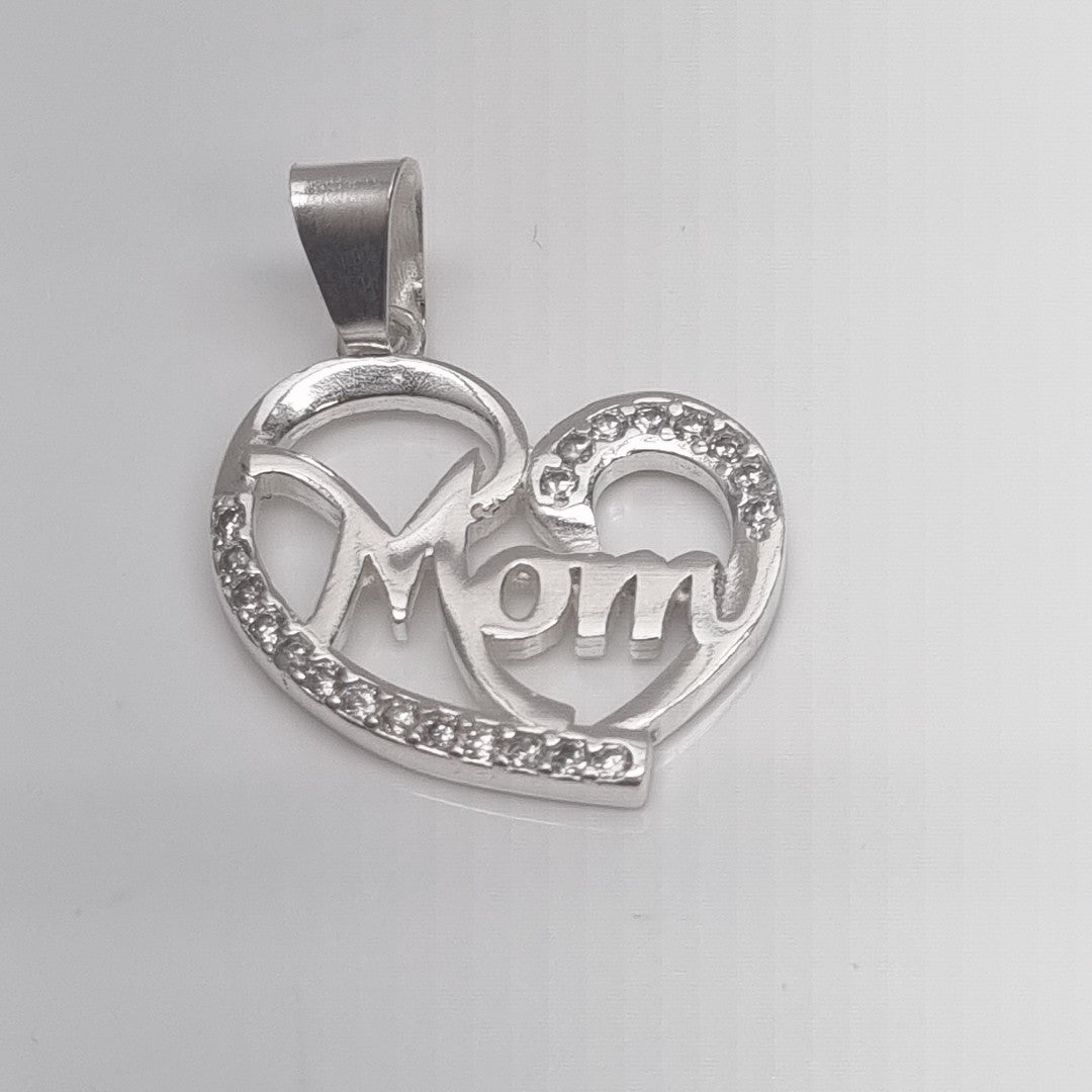 DIJE CORAZON C/CIRCONIAS PLATA .925 3.1 GR (NUEVO)