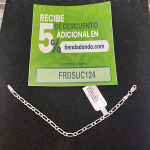 PULSERA TEJIDO 1X1 PLATA .925 18 CM 3.5 GR (NUEVO)
