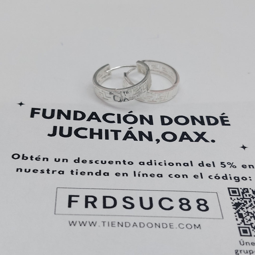 ARETES ARRACADAS GRECAS PLATA .925 4.13 GR (NUEVO)