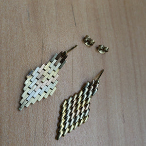 ARETES PAR ORO, ORO COMBINADO 14 K 6.2 GRMS (SEMINUEVO)
