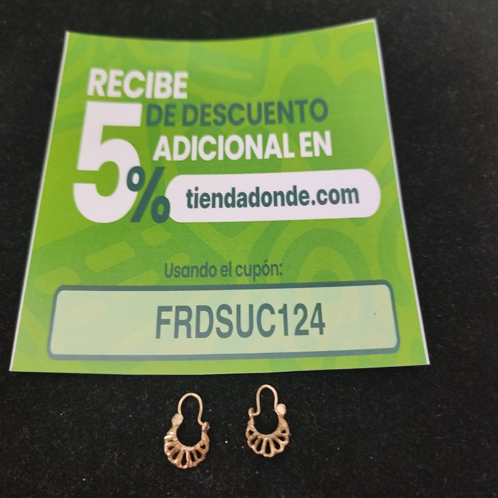 ARRACADAS PAR ORO 8 K 1.1 GRMS (SEMINUEVO)