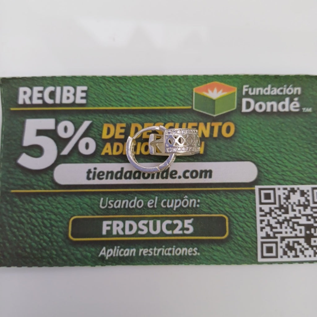 HUGGIES C/CIRCONIAS PLATA .925 2.7 GR (NUEVO)