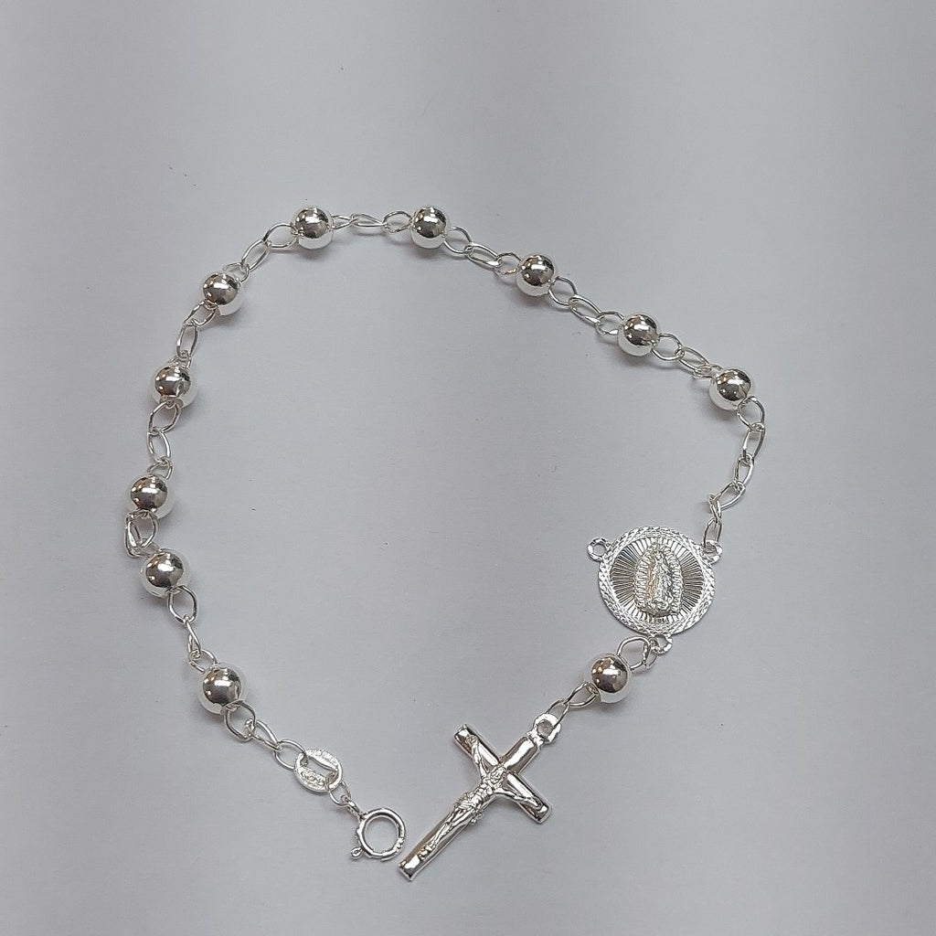 PULSERA TIPO ROSARIO PLATA .925 18 CM 4.02 GR (NUEVO)