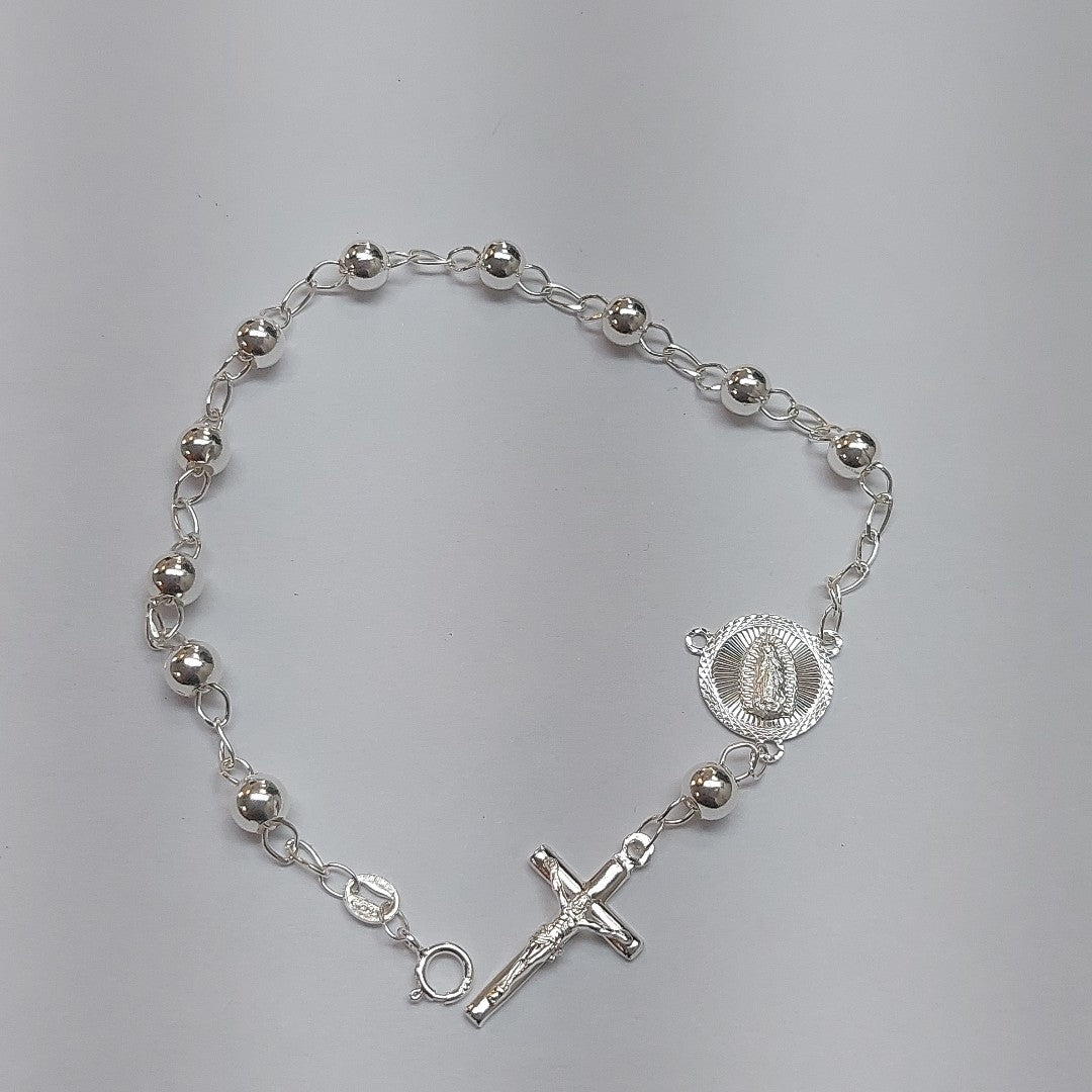 PULSERA TIPO ROSARIO PLATA .925 18 CM 4.02 GR (NUEVO)