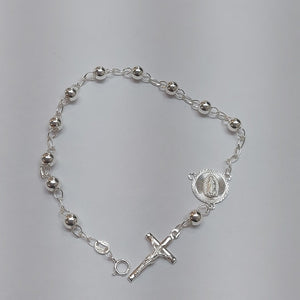 PULSERA TIPO ROSARIO PLATA .925 18 CM 4.02 GR (NUEVO)