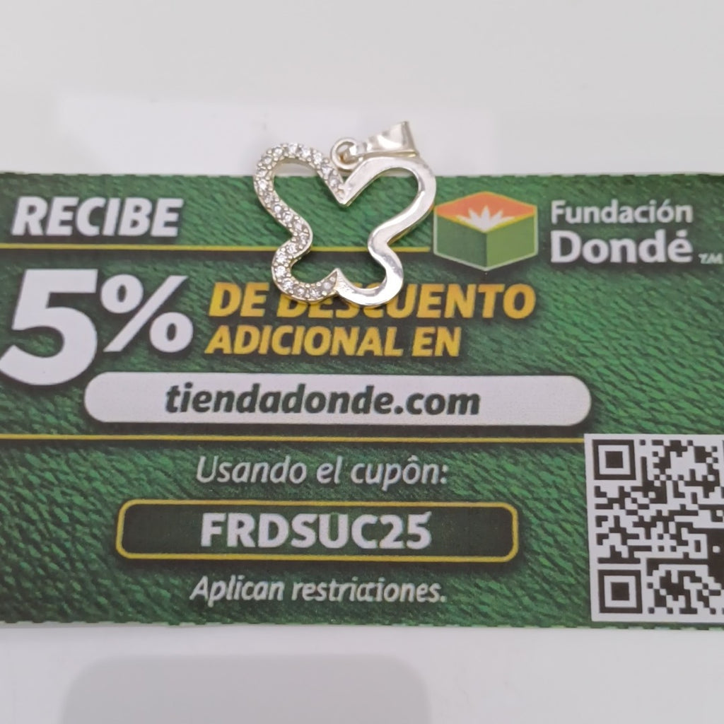 DIJE MARIPOSA C/CIRCONIAS PLATA .925 2.3 GR (NUEVO)