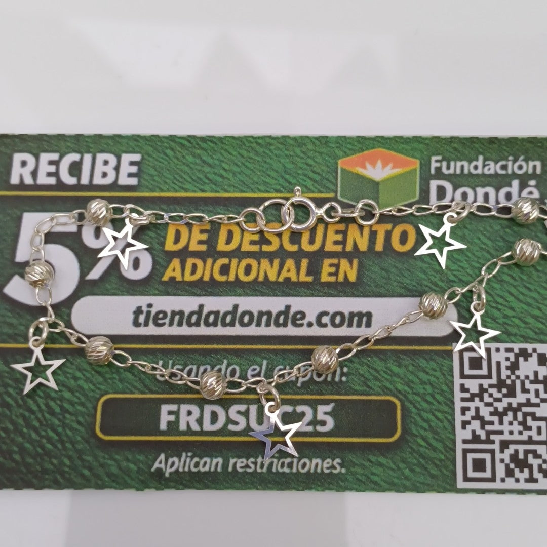 PULSERA TEJIDO ESPECIAL PLATA .925 18 CM 2.7 GR (NUEVO)