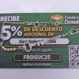 PULSERA TEJIDO LLAVE PLATA .925 18 CM 2.3 GR (NUEVO)