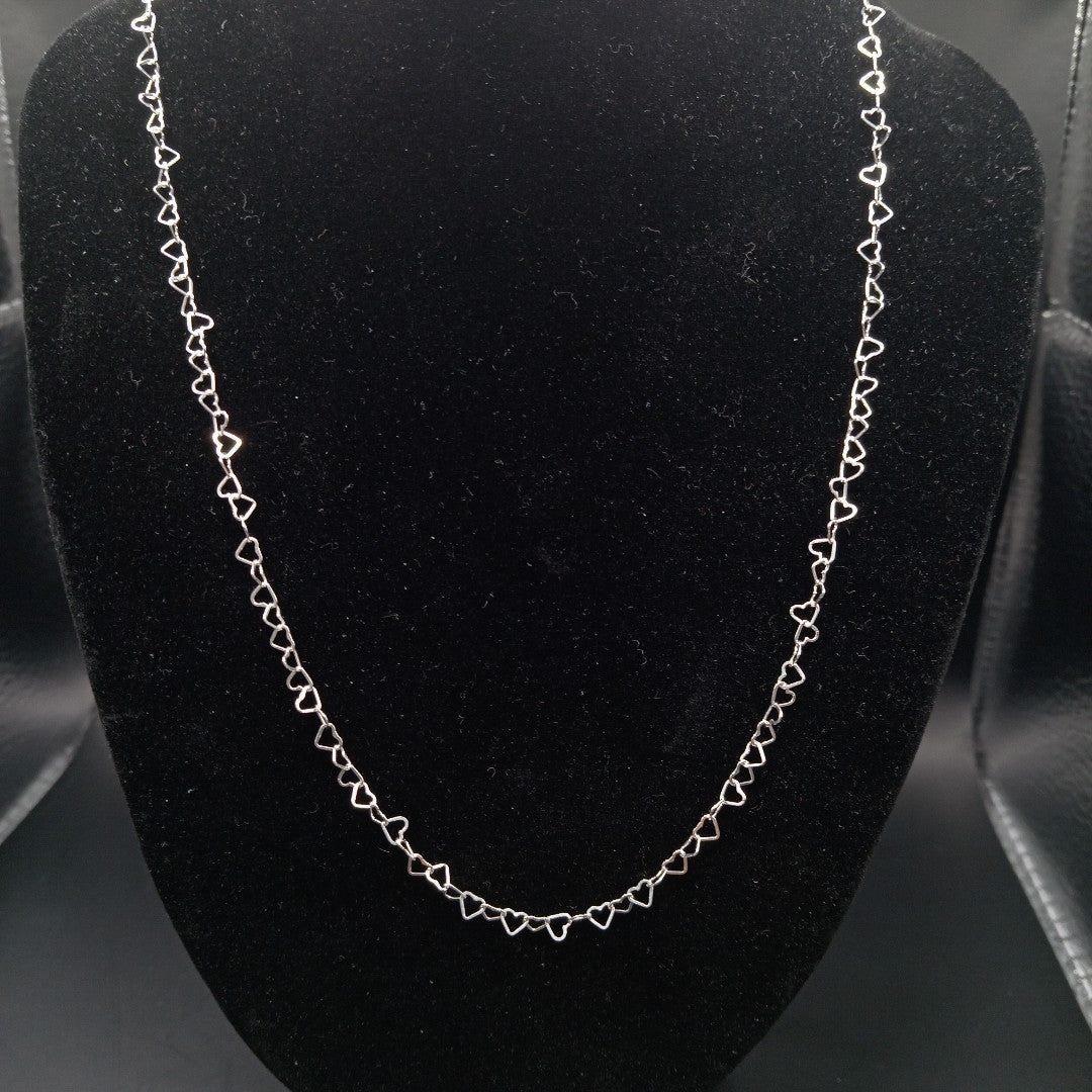 CADENA CORAZONES PLATA .925 50 CM 2.52 GR (NUEVO)
