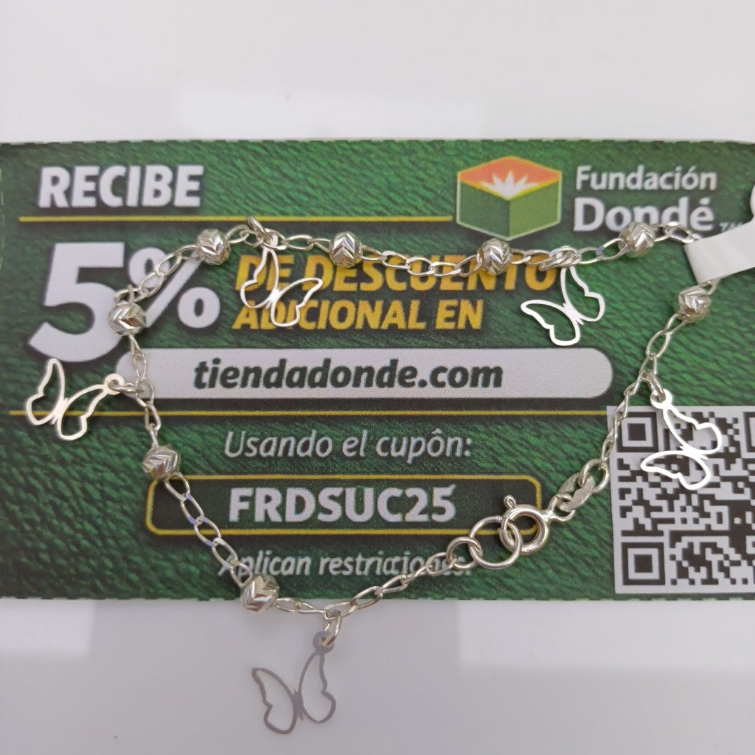 PULSERA TEJIDO ESPECIAL PLATA .925 18 CM 2.8 GR (NUEVO)