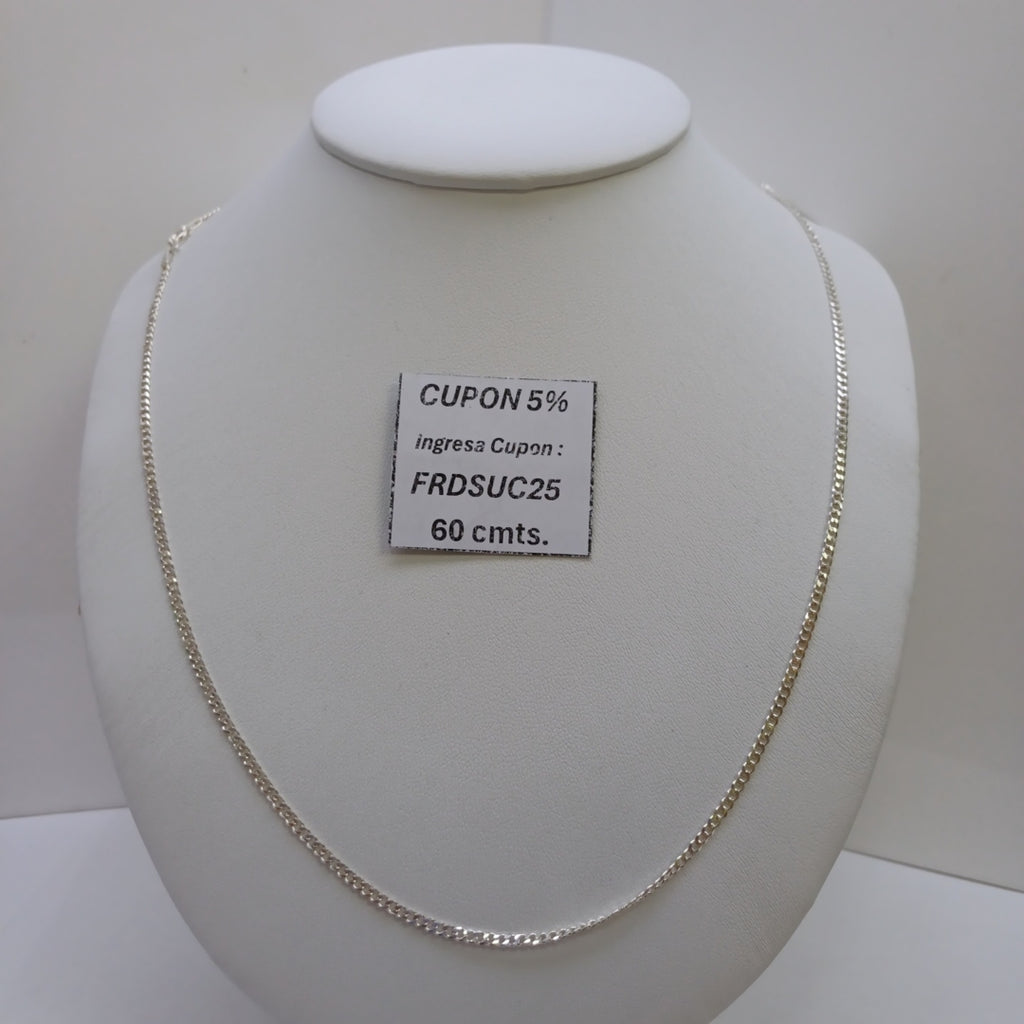 CADENA TEJIDO BARBADO PLATA .925 60 CM 5.6 GR (NUEVO)