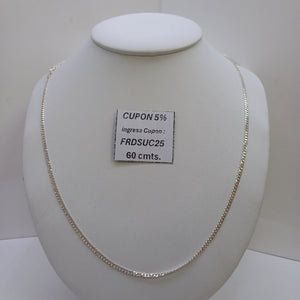 CADENA TEJIDO BARBADO PLATA .925 60 CM 5.6 GR (NUEVO)