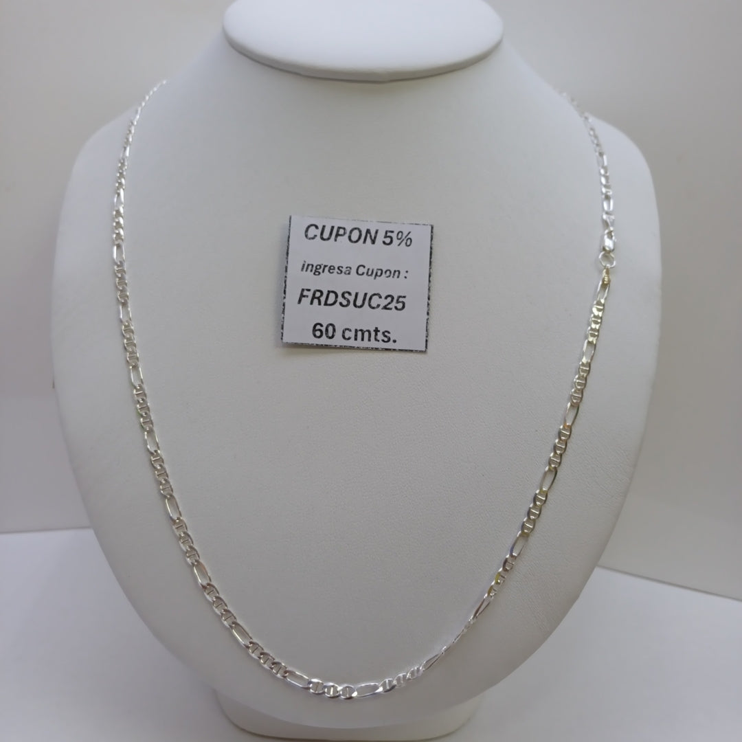 CADENA TEJIDO 3X1 PLATA .925 60 CM 8.2 GR (NUEVO)