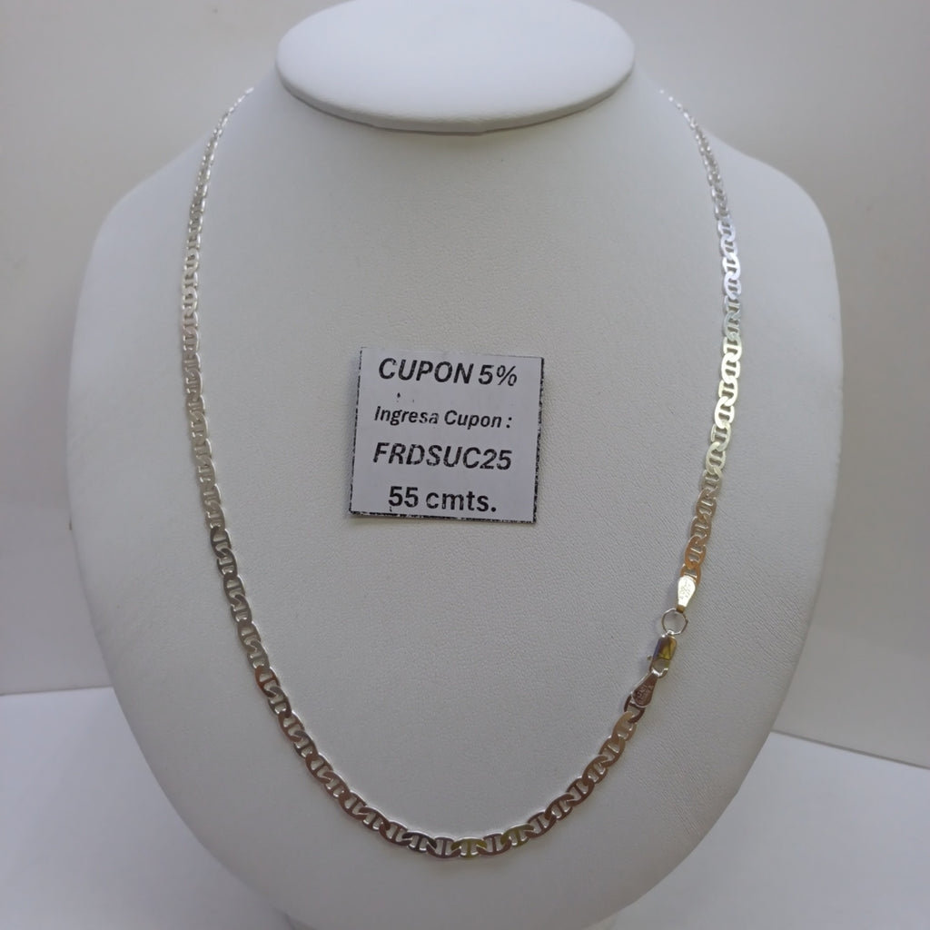 CADENA TEJIDO GUCHI PLATA .925 55 CM 12.6 GR (NUEVO)