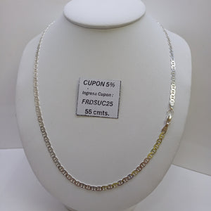 CADENA TEJIDO GUCHI PLATA .925 55 CM 12.3 GR (NUEVO)